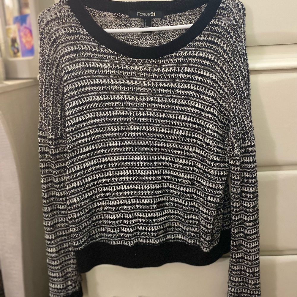 Forever 21, black and white, small sweater